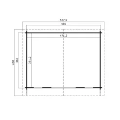 Lasita Maja Gartenhaus Elgin 44 Set Gold Gletschergrün 480 Cm X 360 Cm -Vitavia Verkäufe 44 Gold 39956 Grundriss 2