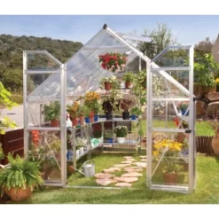 Palram - CanopiaBalance 3.7 X 2.4 Gewächshaus Silber Klare Seitenwände -Vitavia Verkäufe 4695 701925 balance8x12 3