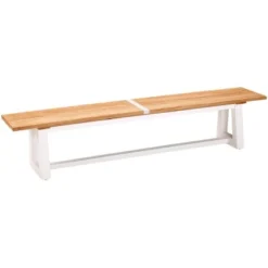 Gartenbank Campione 220 X 40 Cm Weiß/Teakholz FSC®