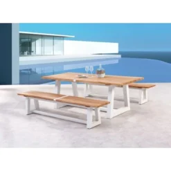 Gartenbank Campione 220 X 40 Cm Weiß/Teakholz FSC® 9 Gartenbank Campione 220 X 40 Cm Weiß/Teakholz FSC® -Vitavia Verkäufe 473690 3271 1