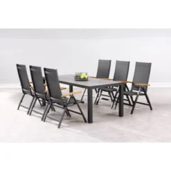 Dining Gruppe 7-tlg. Cavalese+Houston Anthrazit/Teak