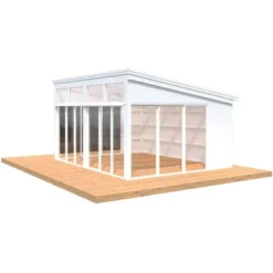 Palmako Pavillon Nova 17,8 M² Weiß Grundiert 502 Cm X 396 Cm