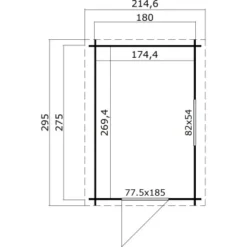 Lasita Holz-Gartenhaus Jura 2 Natur 214,6 Cm X 295 Cm -Vitavia Verkäufe 4742913012799 4986 4