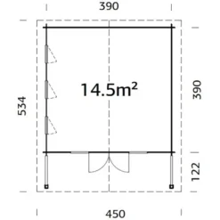 Palmako Holz-Gartenhaus Catherine 14,5 M² Tansparent Tauchgrundiert -Vitavia Verkäufe 4743142004098 4980 VP 03