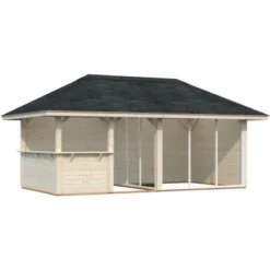 Palmako Holz-Gartenhaus Bianca 16,6 M² Set 5 Tansparent Tauchgrundiert