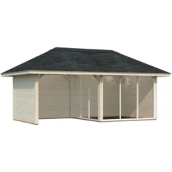 Palmako Holz-Gartenhaus Bianca 16,6 M² Set 6 Natur / Unbehandelt