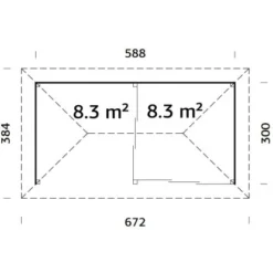 Palmako Holz-Gartenhaus Bianca 16,6 M² Set 6 Natur / Unbehandelt -Vitavia Verkäufe 4743142005279 4980 VM 02