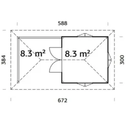 Palmako Holz-Gartenhaus Bianca 16,6 M² Set 7 Natur / Unbehandelt -Vitavia Verkäufe 4743142005316 4980 VM 02