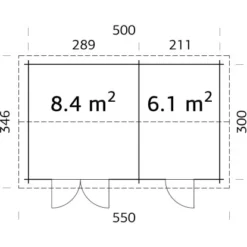 Palmako Jari Holz-Gartenhaus Natur Satteldach Unbehandelt 520 Cm X 300 Cm -Vitavia Verkäufe 4743142009000 101338 3
