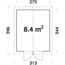 Palmako Martin Holz-Gartenhaus Natur Satteldach Unbehandelt 275 Cm X 344 Cm -Vitavia Verkäufe 4743142012024 101086 3