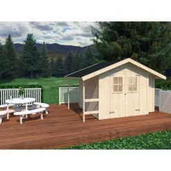 Palmako Marcus Holz-Gartenhaus Natur Satteldach Unbehandelt 384 Cm X 239 Cm -Vitavia Verkäufe 4743142050132 107218 3