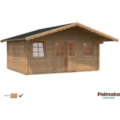 Palmako Helena Holz-Gartenhaus Braun Satteldach Tauchgrundiert 530 Cm X 390 Cm