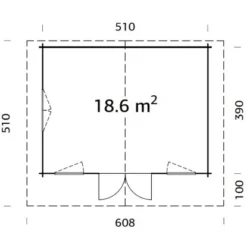 Palmako Helena Holz-Gartenhaus Klar Satteldach Tauchgrundiert 530 Cm X 390 Cm -Vitavia Verkäufe 4743142051184 102513 3