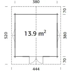 Palmako Irene Holz-Gartenhaus Klar Satteldach Tauchgrundiert 400 Cm X 380 Cm -Vitavia Verkäufe 4743142051337 102333 3
