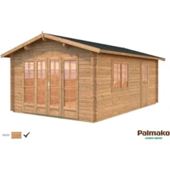 Palmako Irene Holz-Gartenhaus Braun Satteldach Tauchgrundiert 380 Cm X 550 Cm
