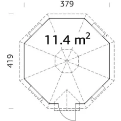 Palmako Grillkota Eva Tauchgrundiert Braun BxT: 379 Cm X 379 Cm -Vitavia Verkäufe 4743142052761 104597 3