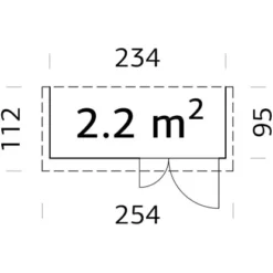 Palmako Leif Holz-Gartenhaus Klar Pultdach Tauchgrundiert 234 Cm X 95 Cm -Vitavia Verkäufe 4743142053706 107381 3
