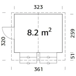 Palmako Stella Holz-Gartenhaus Klar Satteldach Tauchgrundiert 323 Cm X 259 Cm -Vitavia Verkäufe 4743142053881 101143 3