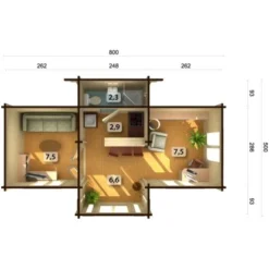 Palmako Anna Holz-Gartenhaus Natur Satteldach Unbehandelt 820 Cm X 500 Cm -Vitavia Verkäufe 4743142070567 106568 3