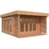 Palmako Caroline Holz-Gartenhaus Braun Flachdach Tauchgrundiert 434 Cm X 390 Cm