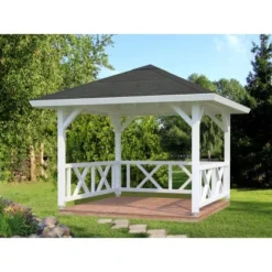 Palmako Pavillon Betty 9,0 M² Weiß Grundiert 300 Cm X 300 Cm -Vitavia Verkäufe 4743142099704 109006 3