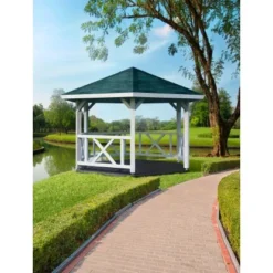 Palmako Pavillon Betty 9,9 M² Weiß Grundiert 337 Cm X 337 Cm -Vitavia Verkäufe 4743142099711 109007 3