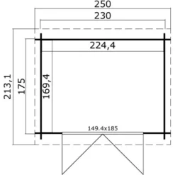 Lasita Holz-Gartenhaus Indi 175 Lichtgrau 200 Cm X 250 Cm -Vitavia Verkäufe 4743329214180 4986 4