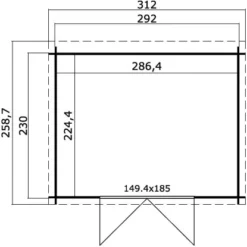 Lasita Holz-Gartenhaus Atlanta Lichtgrau 312 Cm X 258,7 Cm -Vitavia Verkäufe 4743329214265 4986 4