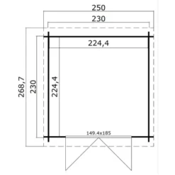 Lasita Holz-Gartenhaus Indi 230 Lichtgrau 200 Cm X 250 Cm -Vitavia Verkäufe 4743329214388 4986 5