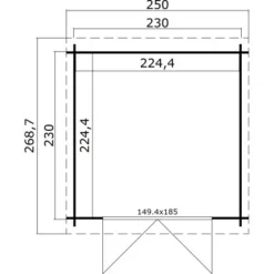 Lasita Holz-Gartenhaus Indi 230 Carbongrau 200 Cm X 250 Cm -Vitavia Verkäufe 4743329214395 4986 4