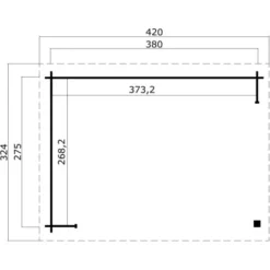 Unterstand / Lounge Buffalo 380 Natur 28 Mm Fundamentmaß 3800 X 2750 Mm -Vitavia Verkäufe 4743329218331 4986 4