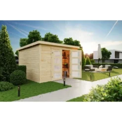 Lasita Holz-Gartenhaus Zambezi 6 Natur 320 Cm X 274,7 Cm