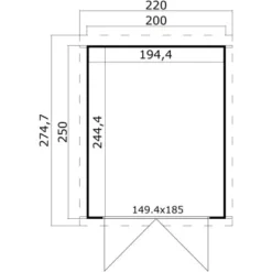 Lasita Holz-Gartenhaus Zambezi 2 Lichtgrau 220 Cm X 274,7 Cm -Vitavia Verkäufe 4743329220464 4986 4