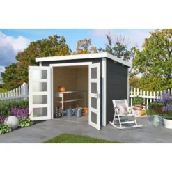 Lasita Holz-Gartenhaus Zambezi 5 Carbongrau 270 Cm X 324,8 Cm