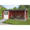 Lasita Holz-Gartenhaus Ivana Schwedenrot 590 Cm X 313,1 Cm Mit Anbaudach