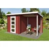 Lasita Holz-Gartenhaus Jelle Plus Schwedenrot 390 Cm X 213,1 Cm Mit Anbaudach