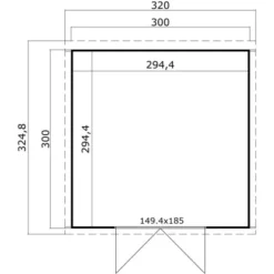 Lasita Holz-Gartenhaus Zambezi 7 Gletschergrün 320 Cm X 324,8 Cm -Vitavia Verkäufe 4743329229467 4986 4