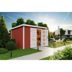 Lasita Holz-Gartenhaus Zambezi 7 Schwedenrot 320 Cm X 324,8 Cm