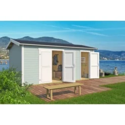 Lasita Holz-Gartenhaus Tuvalu XL Gletschergrün 540 Cm X 331,2 Cm