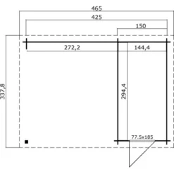 Lasita Holz-Gartenhaus Wibo Gletschergrün 465 Cm X 337,8 Cm Mit Anbaudach -Vitavia Verkäufe 4743329229788 4986 4