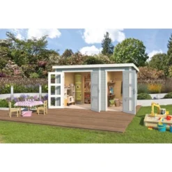 Lasita Holz-Gartenhaus Zambezi XL Gletschergrün 400 Cm X 259,7 Cm