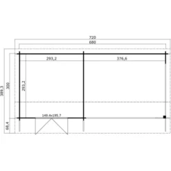 Lasita Holz-Gartenhaus New York Gletschergrün 720 Cm X 389,3 Cm Mit Anbaudach -Vitavia Verkäufe 4743329235574 4986 4