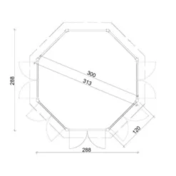 Finntherm Pavillon Louise-40 Naturbelassen 288 Cm X 288 Cm -Vitavia Verkäufe 4744319010010 11003400 2