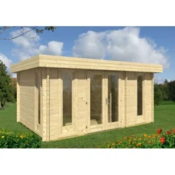 Tene Kaubandus Gartenhaus Oriental-5 Flachdach 510 Cm X 360 Cm Hellbraun