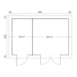 Tene Kaubandus Gartenhaus Karmen-4 Satteldach 325 Cm X 505 Cm Hellbraun -Vitavia Verkäufe 4744319018757 11003400 3