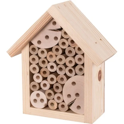 Insektenhotel Eckig Mit Spitzdach 22 Cm 1 Insektenhotel Eckig Mit Spitzdach 22 Cm