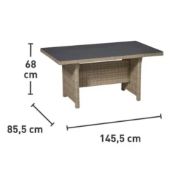 Gartentisch Vermont Rechteckig 145,5 Cm X 85,5 Cm Forest -Vitavia Verkäufe 48124987698 VM04 280219 15