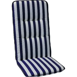 Hochlehner-Auflage Basic-Line 120 X 50 X 6 Cm Blau-Weiß D.0268