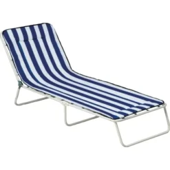 3-Bein-Liege Chiemsee Blau-Weiß
