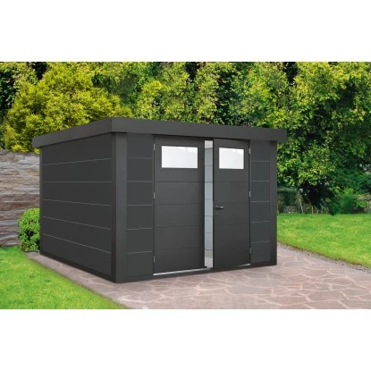 Wolff Finnhaus Metall-Gerätehaus Eleganto Granitgrau 6,4 M² 1 Wolff Finnhaus Metall-Gerätehaus Eleganto Granitgrau 6,4 M²